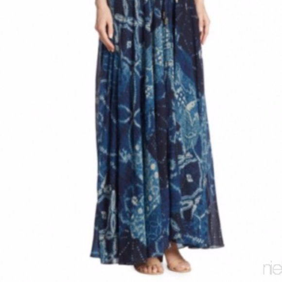 Ralph Lauren Genuine Silk Georgette Sea Flowy Maxi dress Polo Ralph Lauren Maxi - Picture 16 of 17